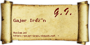 Gajer Irén névjegykártya